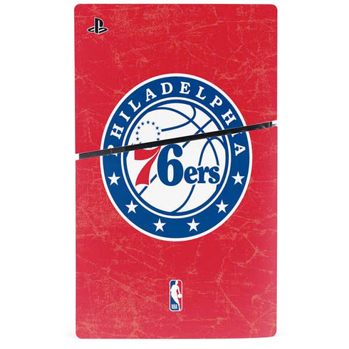NBA Philadelphia 76ers Distressed PS5 Slim Disk Console Skin
