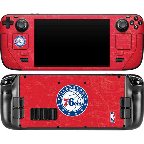 NBA Philadelphia 76ers Distressed Steam Deck Handheld Gaming Computer OLED Skin
