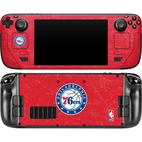 NBA Philadelphia 76ers Distressed Steam Deck Handheld Gaming Computer Skin
