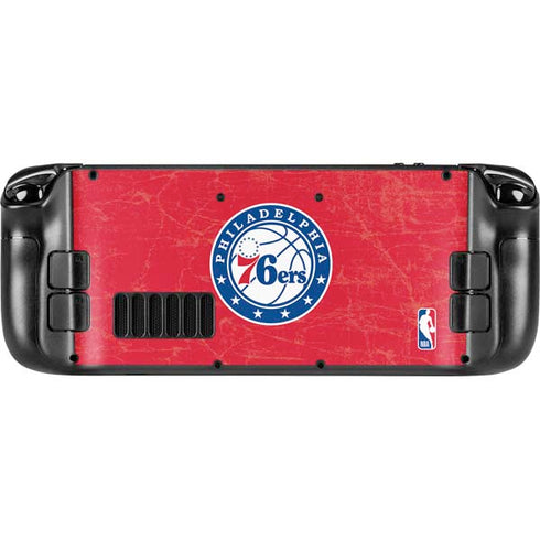 NBA Philadelphia 76ers Distressed Steam Deck Handheld Gaming Computer Skin
