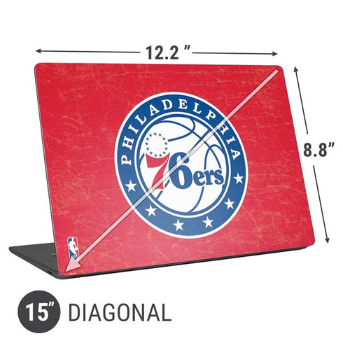 NBA Philadelphia 76ers Distressed Universal Laptop 15in (12.2 x 8.8in) Skin