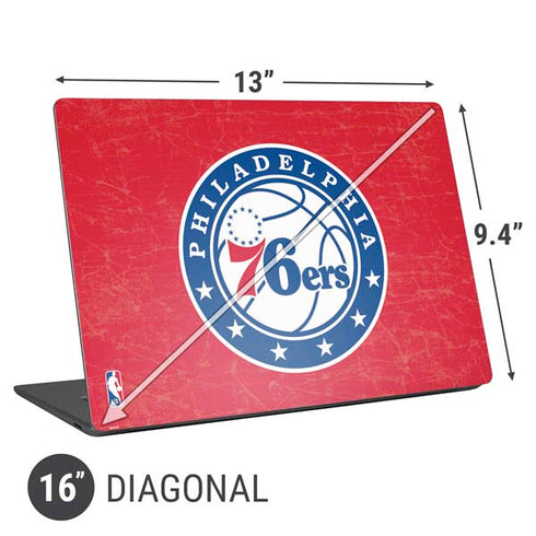 NBA Philadelphia 76ers Distressed Universal Laptop 16in (13 x 9.4in) Skin