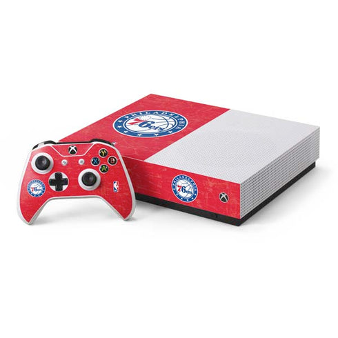 NBA Philadelphia 76ers Distressed Xbox One S All-Digital Edition Bundle Skin