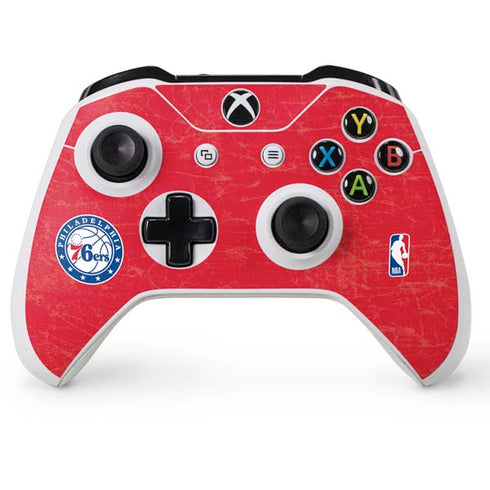 NBA Philadelphia 76ers Distressed Xbox One S Console and Controller Bundle Skin