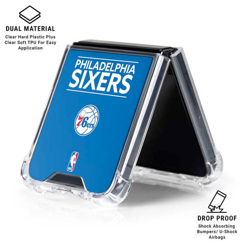 NBA Philadelphia 76ers Standard - Blue Galaxy Z Flip6 Clear Case