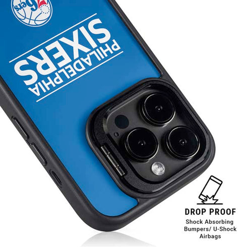 NBA Philadelphia 76ers Standard - Blue iPhone 15 Pro Kickstand Case