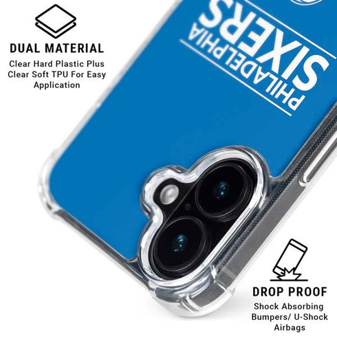 NBA Philadelphia 76ers Standard - Blue iPhone 16 Plus Clear Case