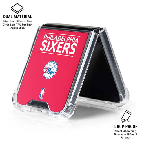 NBA Philadelphia 76ers Standard - Red Galaxy Z Flip6 Clear Case