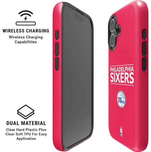 NBA Philadelphia 76ers Standard - Red iPhone 16 Magsafe Impact Case