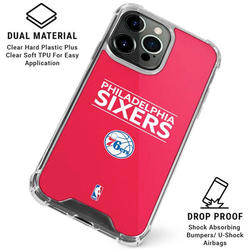 NBA Philadelphia 76ers Standard - Red iPhone 16 Pro Clear Case