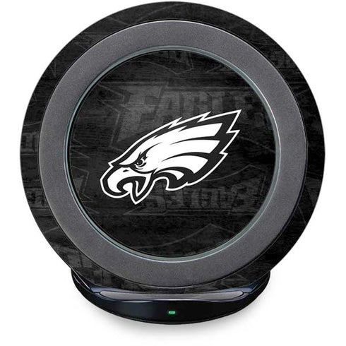 NFL Philadelphia Eagles Black & White Fast Charge Wireless Charging Stand Skin