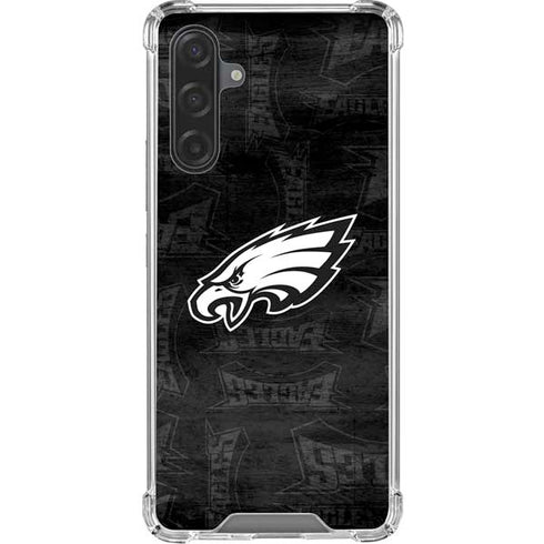 NFL Philadelphia Eagles Black & White Galaxy A17 Clear Case