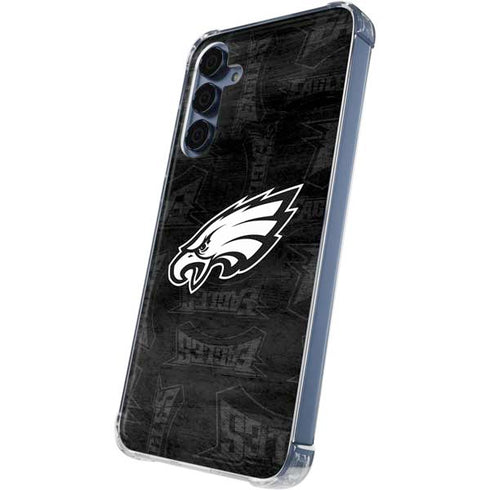 NFL Philadelphia Eagles Black & White Galaxy A55 5G Clear Case