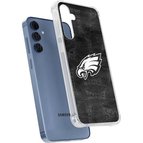 NFL Philadelphia Eagles Black & White Galaxy A55 5G Clear Case