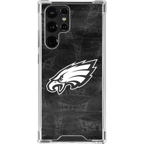 NFL Philadelphia Eagles Black & White Galaxy S23 Ultra Clear Case