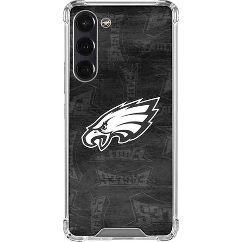 NFL Philadelphia Eagles Black & White Galaxy S24 FE Clear Case