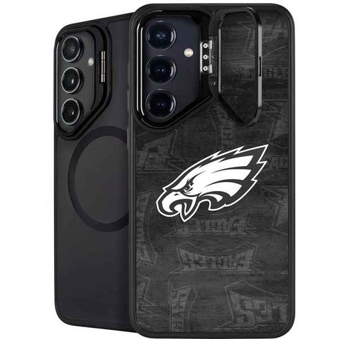 NFL Philadelphia Eagles Black & White Galaxy S25 Kickstand Case