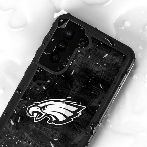 NFL Philadelphia Eagles Black & White Galaxy S24 Plus Waterproof Case