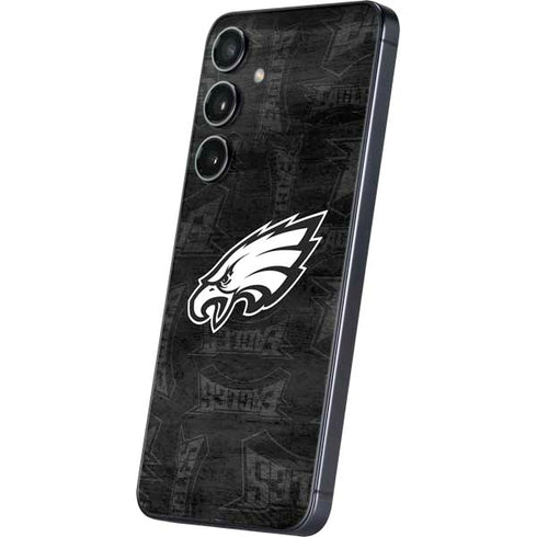 NFL Philadelphia Eagles Black & White Galaxy S25 Skin