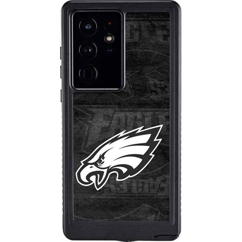 NFL Philadelphia Eagles Black & White Galaxy S24 Ultra Waterproof Case