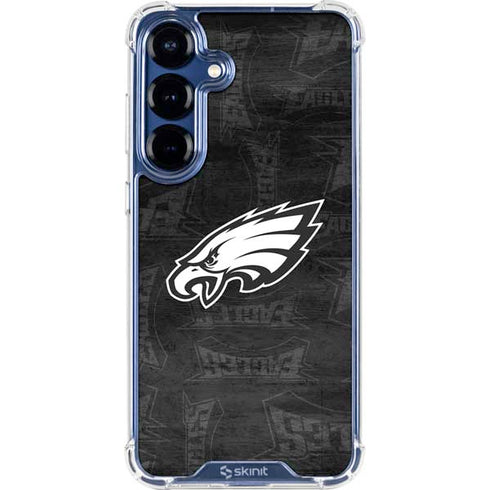 NFL Philadelphia Eagles Black & White Galaxy S25 Clear Case