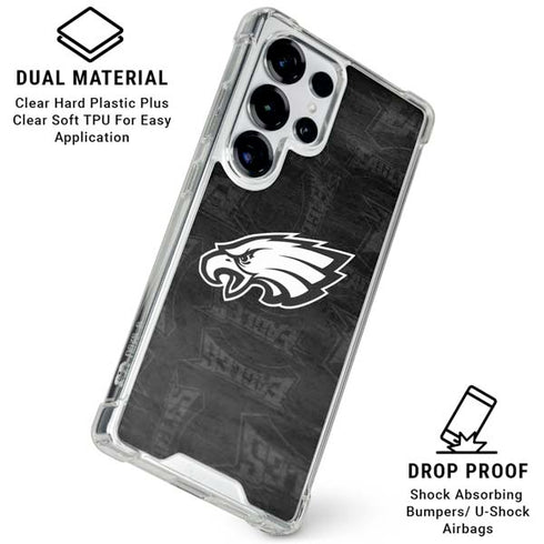 NFL Philadelphia Eagles Black & White Galaxy S25 Ultra Clear Case
