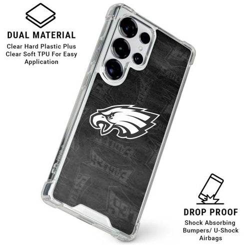 NFL Philadelphia Eagles Black & White Galaxy S26 Ultra Clear Case