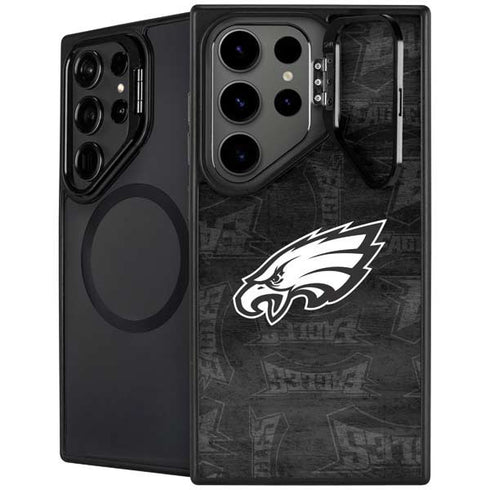 NFL Philadelphia Eagles Black & White Galaxy S26 Ultra Kickstand Case