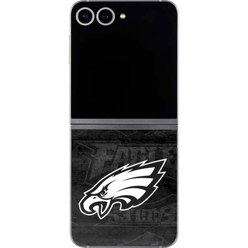 NFL Philadelphia Eagles Black & White Galaxy Z Flip6 Skin