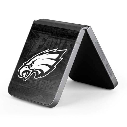 NFL Philadelphia Eagles Black & White Galaxy Z Flip6 Skin