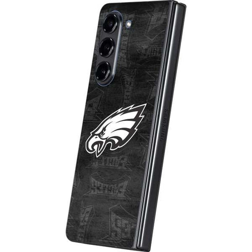 NFL Philadelphia Eagles Black & White Galaxy Z Fold5 5G Skin