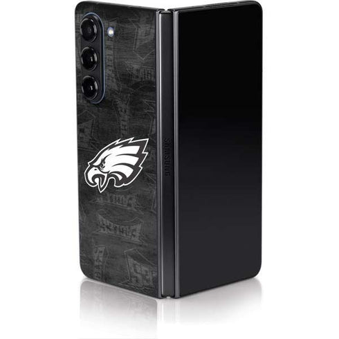 NFL Philadelphia Eagles Black & White Galaxy Z Fold5 5G Skin