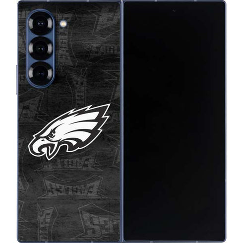 NFL Philadelphia Eagles Black & White Galaxy Z Fold6 Skin