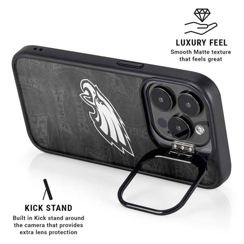 NFL Philadelphia Eagles Black & White iPhone 13 Pro Max Kickstand Case
