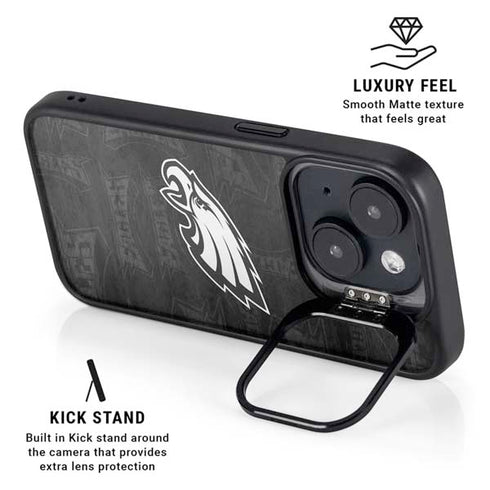 NFL Philadelphia Eagles Black & White iPhone 14 Plus Kickstand Case