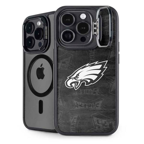 NFL Philadelphia Eagles Black & White iPhone 14 Pro Max Kickstand Case
