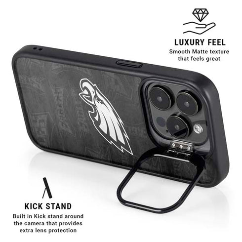NFL Philadelphia Eagles Black & White iPhone 14 Pro Max Kickstand Case