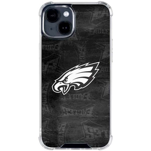 NFL Philadelphia Eagles Black & White iPhone 15 Clear Case