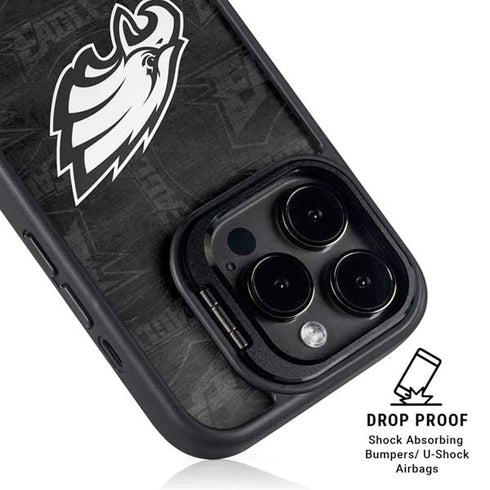NFL Philadelphia Eagles Black & White iPhone 15 Pro Kickstand Case