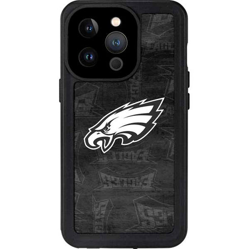 NFL Philadelphia Eagles Black & White iPhone 15 Pro Waterproof Case