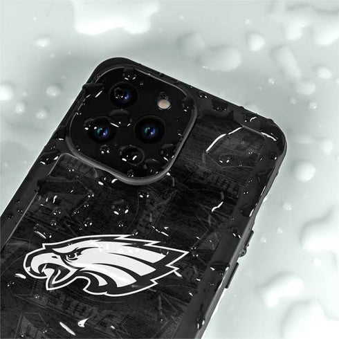 NFL Philadelphia Eagles Black & White iPhone 15 Pro Waterproof Case