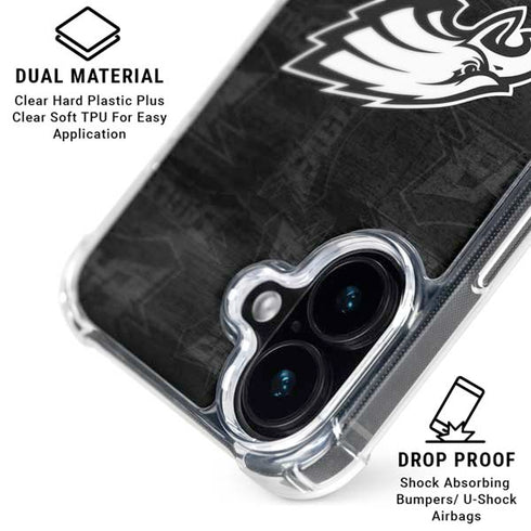 NFL Philadelphia Eagles Black & White iPhone 16 Clear Case