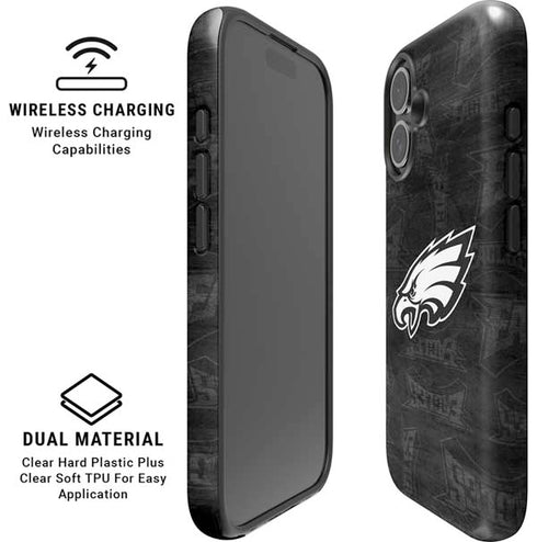 NFL Philadelphia Eagles Black & White iPhone 16 Magsafe Impact Case