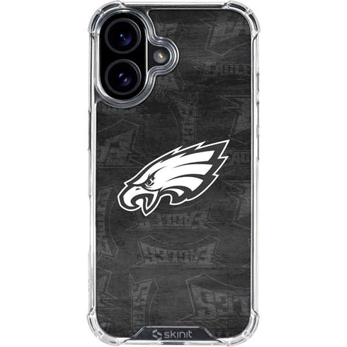 NFL Philadelphia Eagles Black & White iPhone 16 Plus Clear Case
