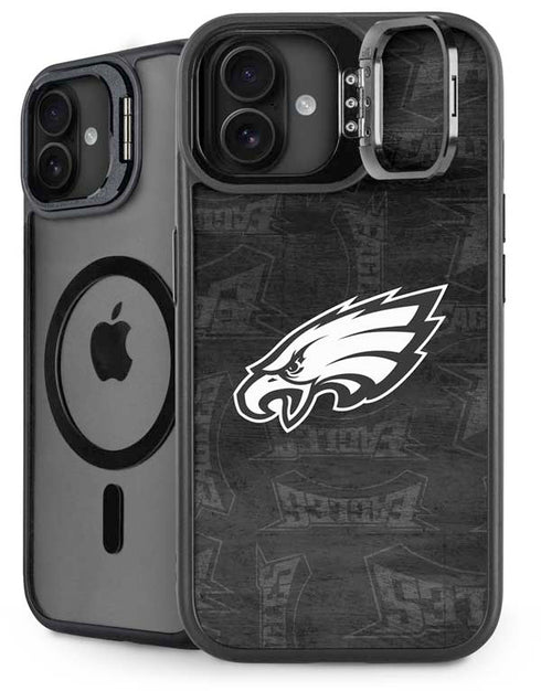 NFL Philadelphia Eagles Black & White iPhone 16 Plus Kickstand Case