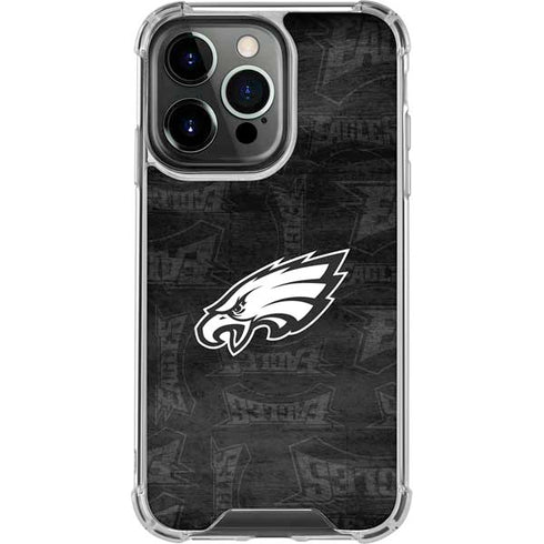 NFL Philadelphia Eagles Black & White iPhone 16 Pro Clear Case