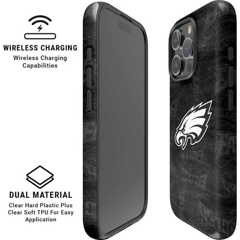 NFL Philadelphia Eagles Black & White iPhone 16 Pro Magsafe Impact Case