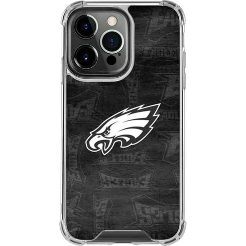 NFL Philadelphia Eagles Black & White iPhone 16 Pro Max Clear Case