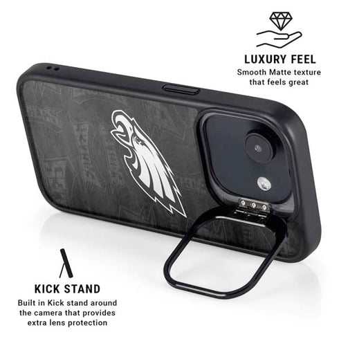 NFL Philadelphia Eagles Black & White iPhone 16e Kickstand Case