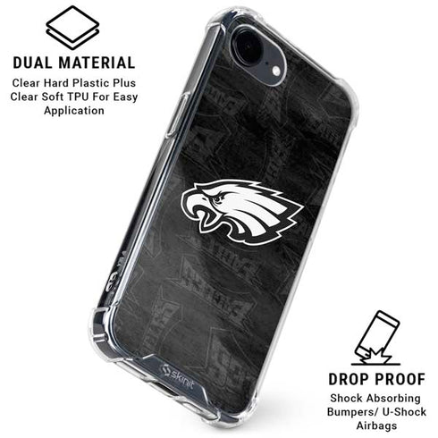 NFL Philadelphia Eagles Black & White iPhone 16e Clear Case